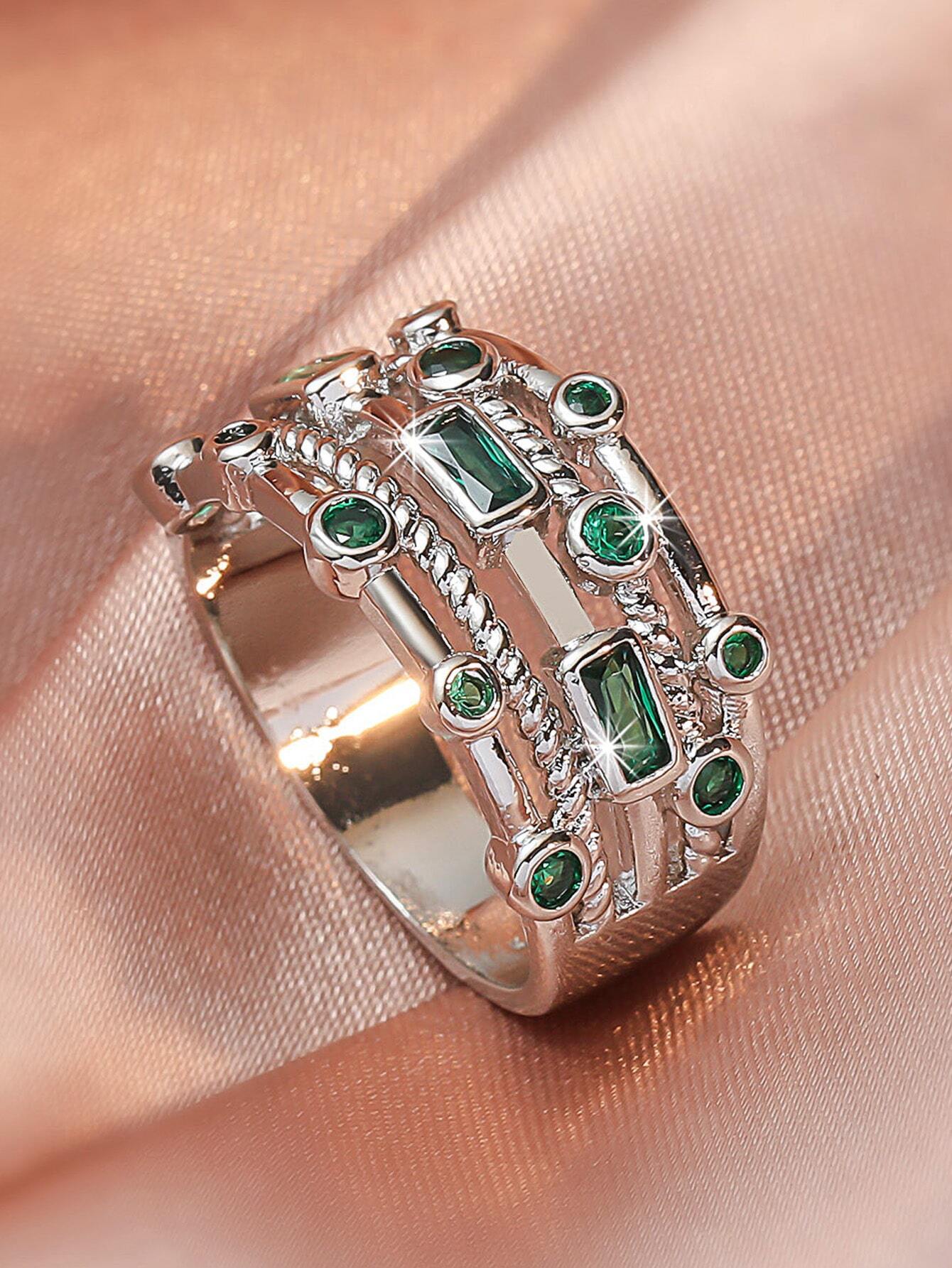 Body Jewelry Rings - 1pc Elegant Blue Cubic Zirconia Ring