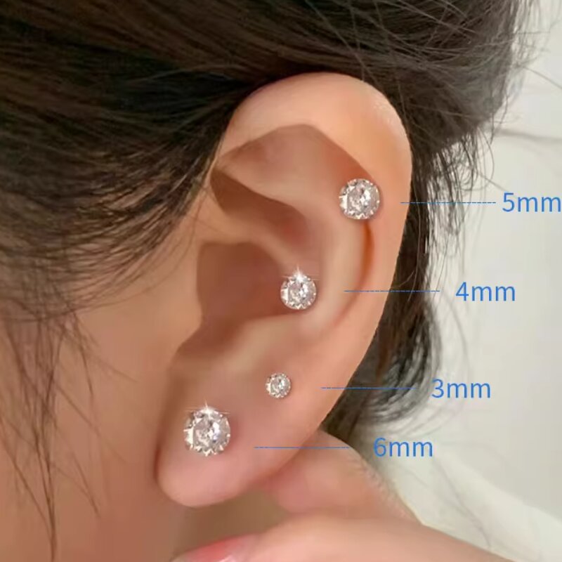 Body Jewelry Threadless - 1PCS Titanium push threadless prong set