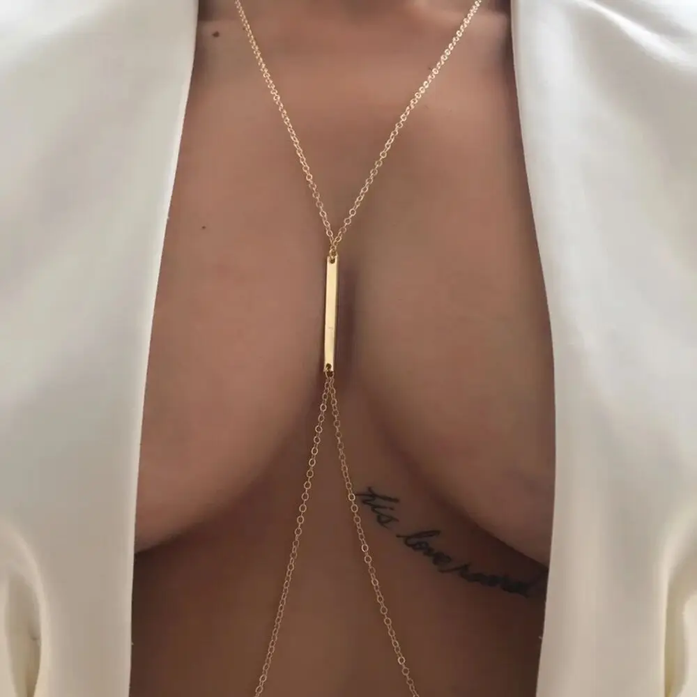 Body Jewelry Chest - Sexy Metal Chest Chain Harness Bikinis