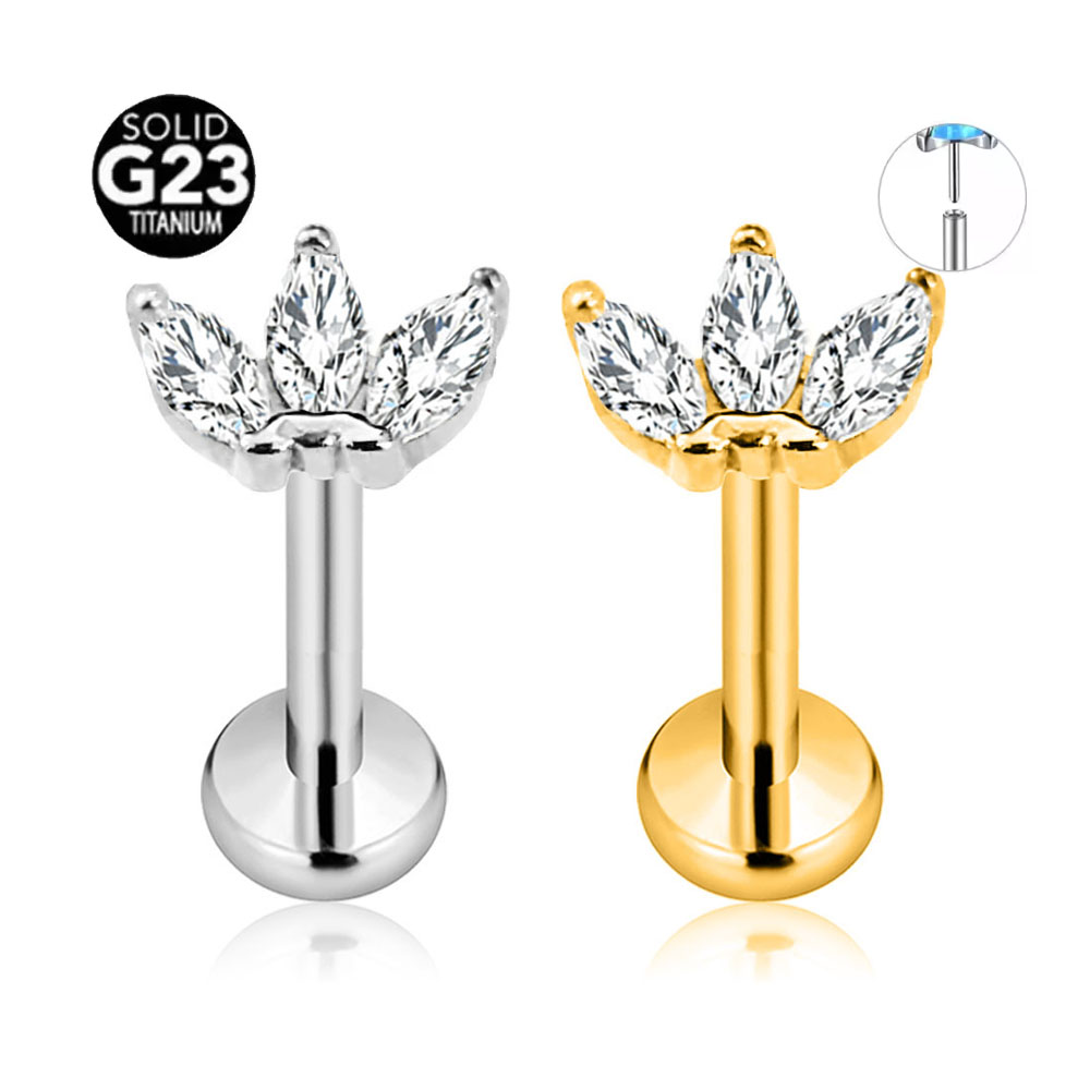 Body Jewelry Threadless - ASTM F136 G23 Titanium Flower Petals