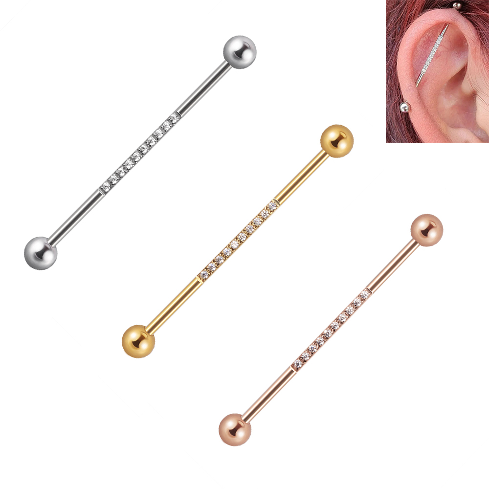 Body Jewelry Industrial - 1/3Pcs Stainless Steel Industrial Barbell Long
