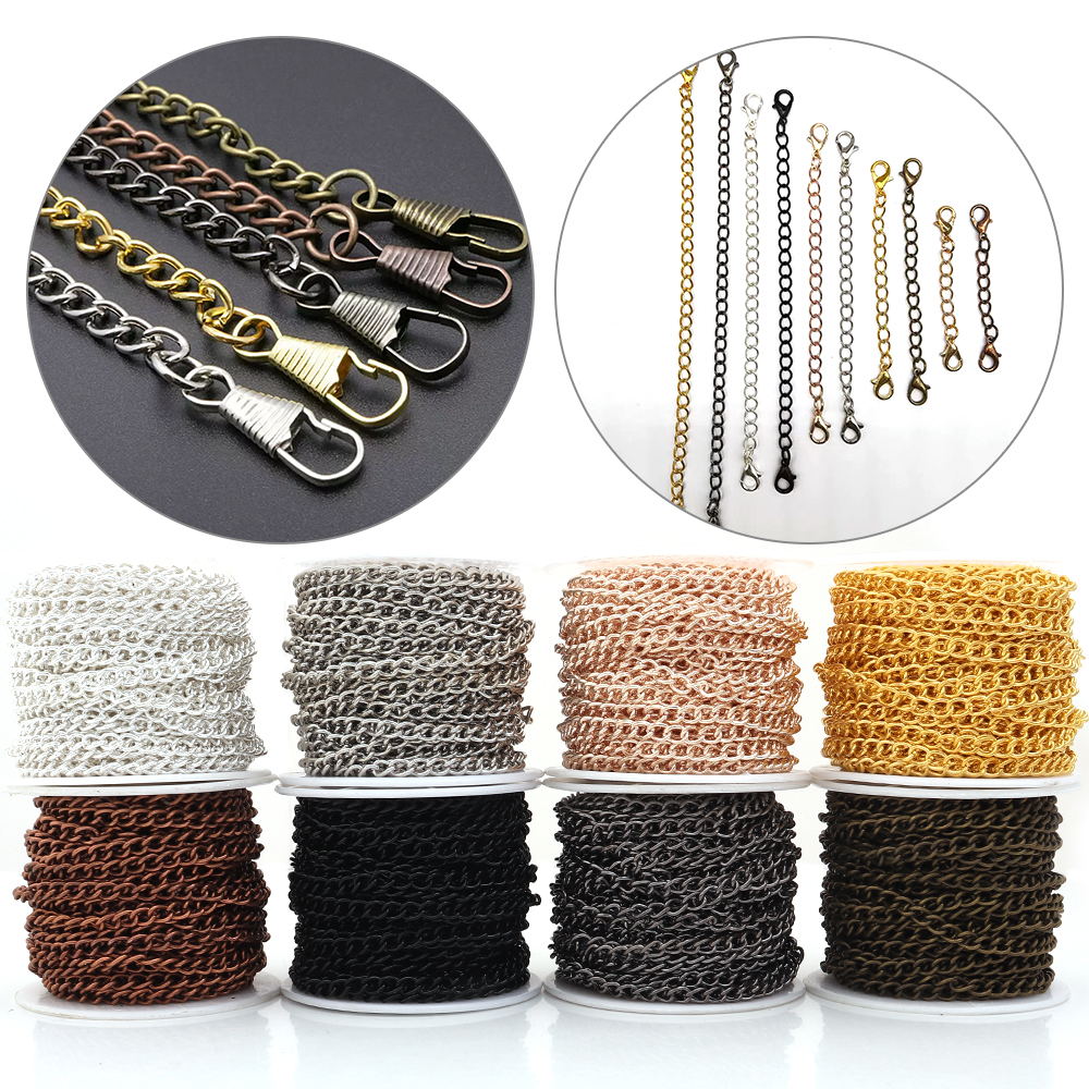 Body Jewelry - 10yards/roll Flat 2-6mm Extension Thin Chain