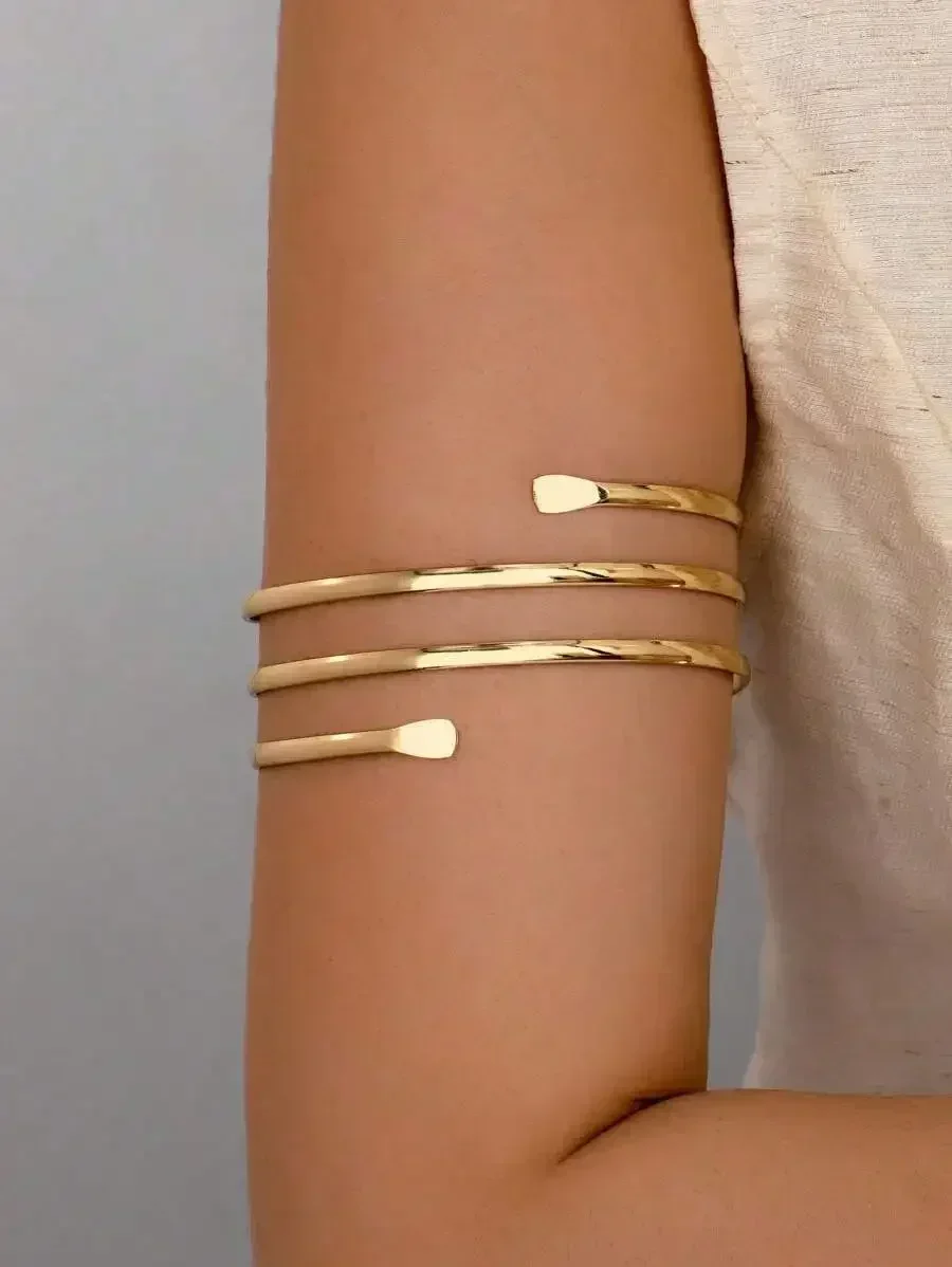 Body Jewelry - 1pc Women Metal Wire Armband, Upper