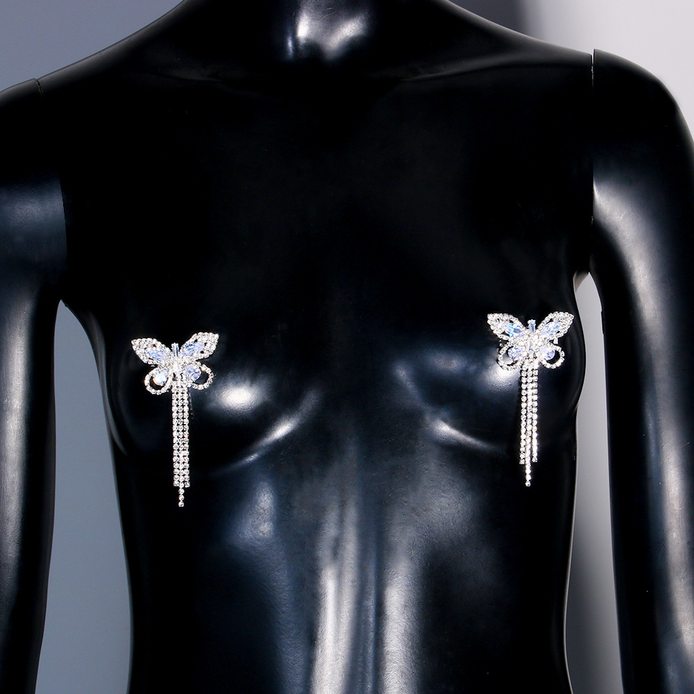 Sexy Rhinestone Butterfly Tass - Body Jewelry Chest 리뷰 및 가격