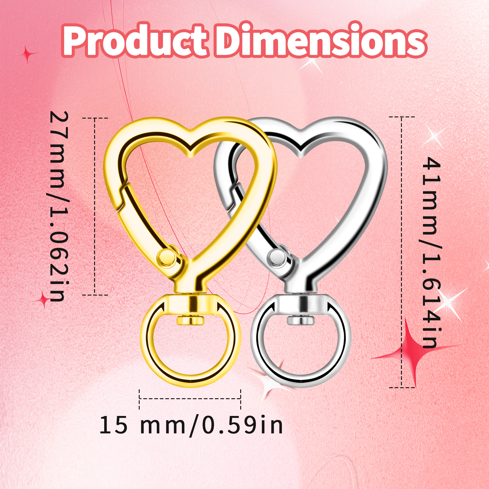 10pcs Metal Heart Lobster Claw - Daith Heart Ring 리뷰 및 가격