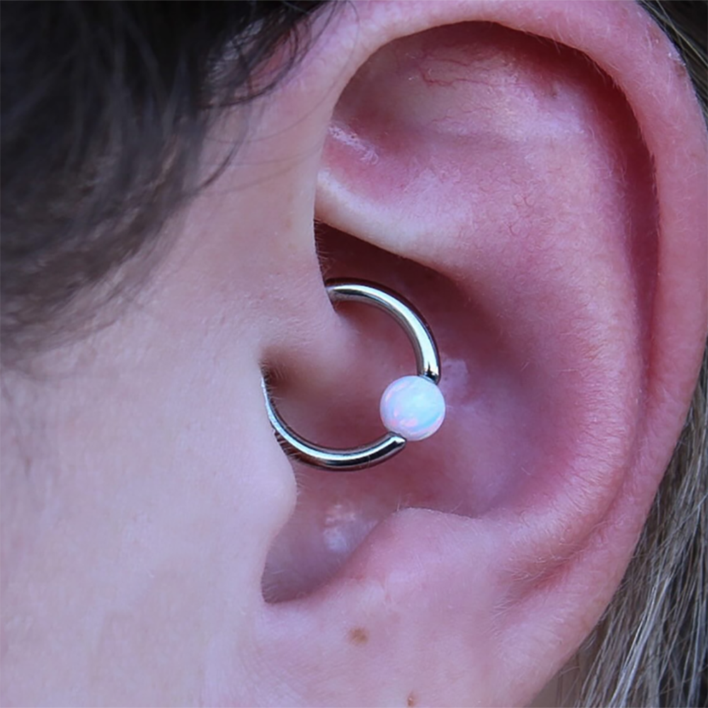 1PC Stainless Steel Opal Ball  - Body Jewelry Industrial 리뷰 및 가격
