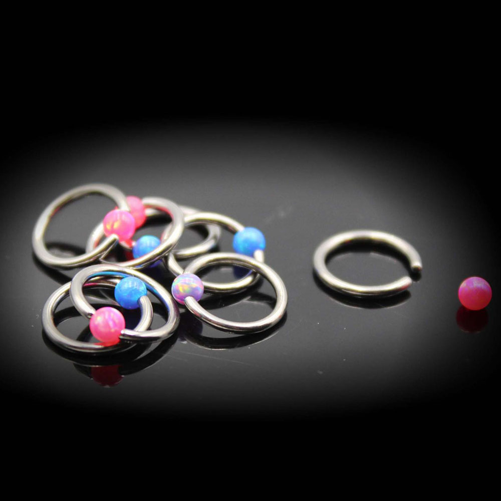 1PC Stainless Steel Opal Ball  - Body Jewelry Industrial 리뷰 및 가격
