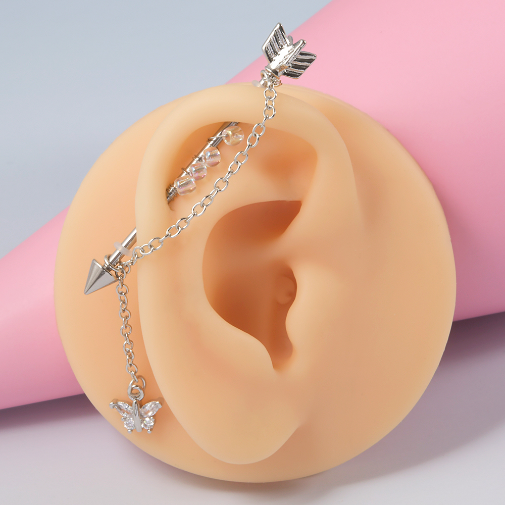1PC 14G 1.6*38mm CZ Industrial - Body Jewelry Industrial 리뷰 및 가격