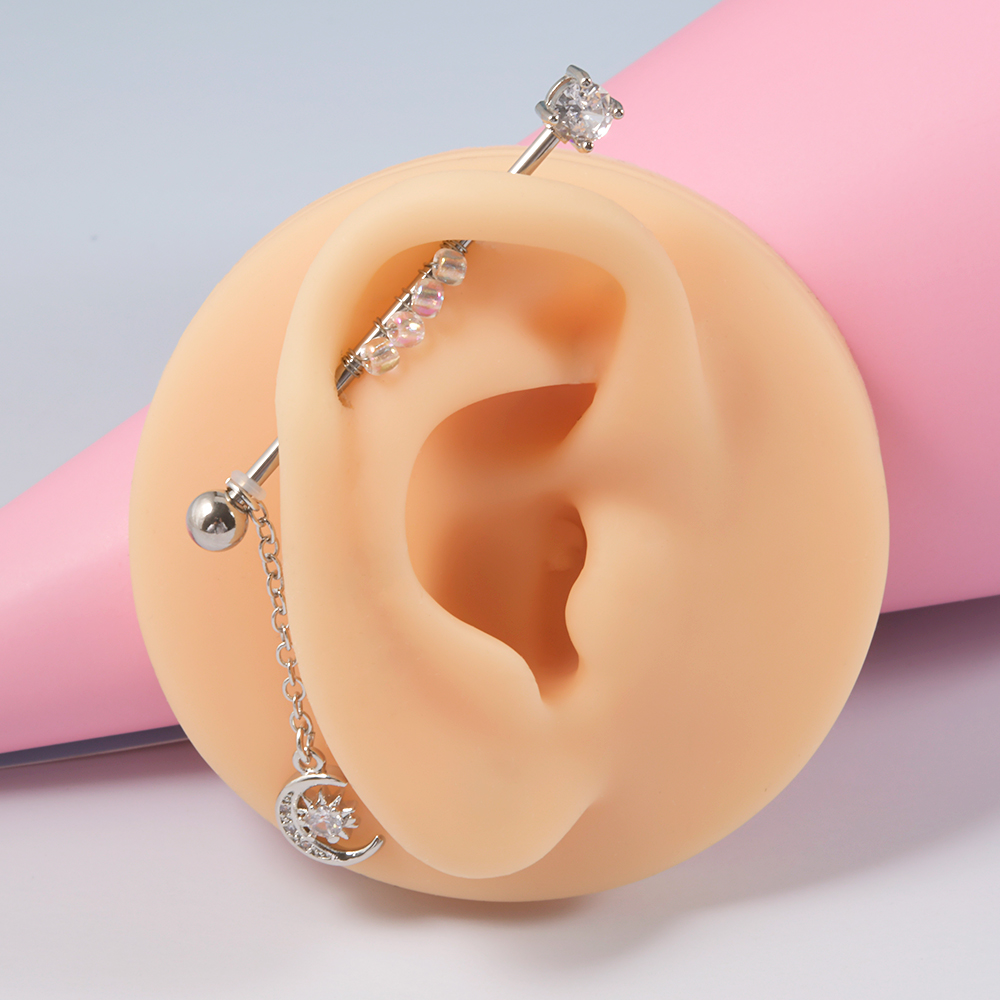1PC 14G 1.6*38mm CZ Industrial - Body Jewelry Industrial 리뷰 및 가격