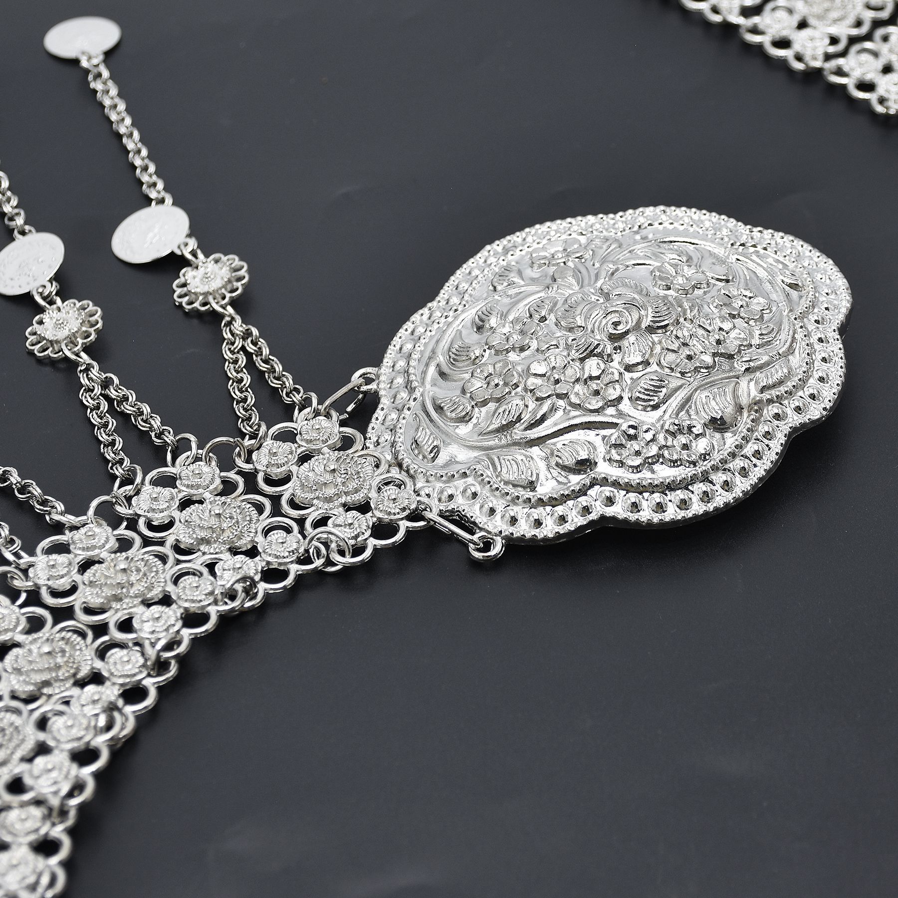 Silver Plated Moroccan Caftan  - Body Jewelry Indian 리뷰 및 가격