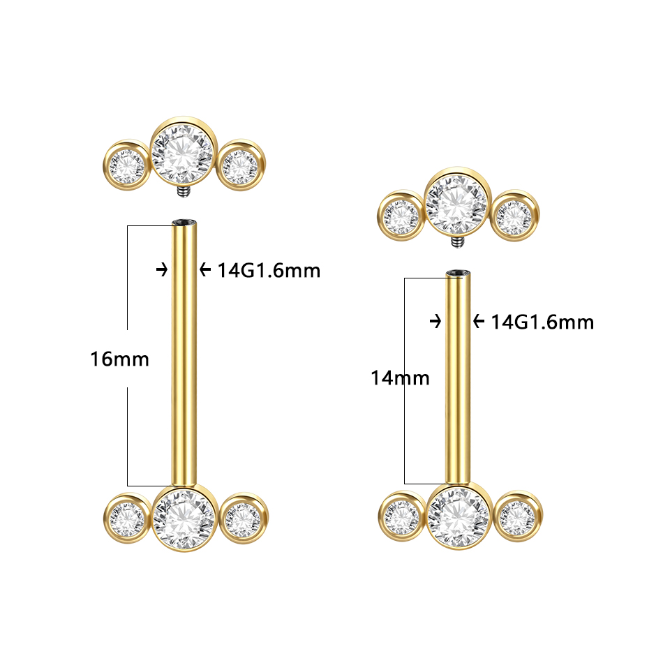 1/5PCS G23 Titanium PIERC Gold - Body Jewelry Nipple Rings 리뷰 및 가격