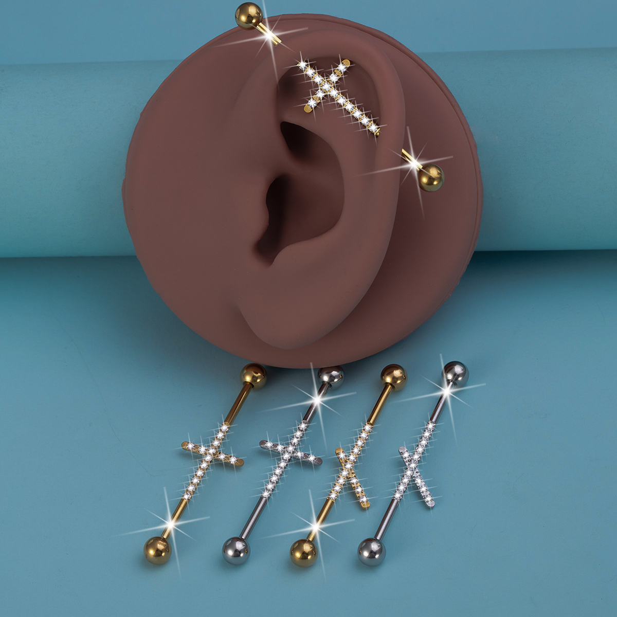 1pc Zirconia Industrial Pierci - Body Jewelry Industrial 리뷰 및 가격