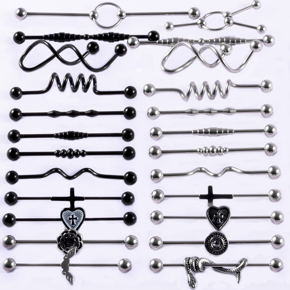 1Pcs Surgical Steel Snake Indu - Body Jewelry Industrial 리뷰 및 가격