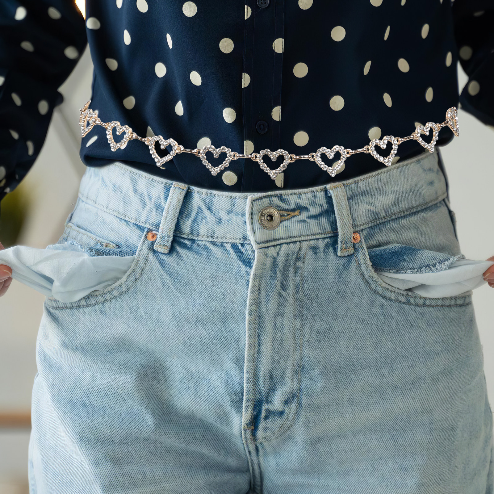 Women Heart Rhinestone Waist C - Body Jewelry 리뷰 및 가격