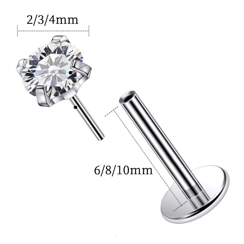 1PCS Titanium push threadless  - Body Jewelry Threadless 리뷰 및 가격