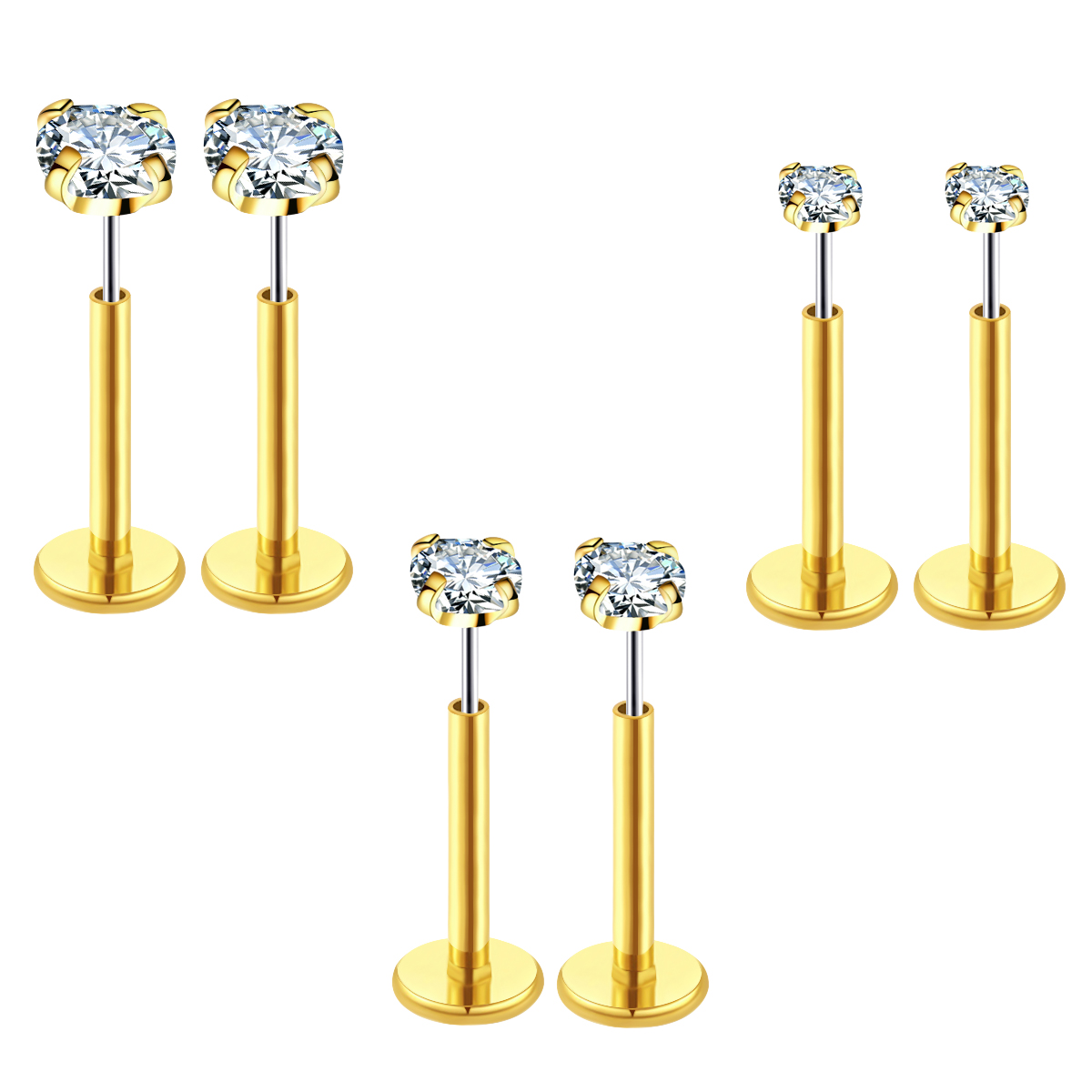 20G Flact Back Earrings Stud H - Body Jewelry Threadless 리뷰 및 가격