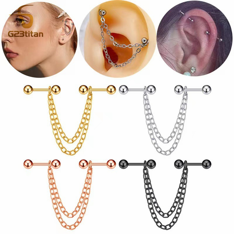 16G Industrial Earrings With C - Body Jewelry Industrial 리뷰 및 가격