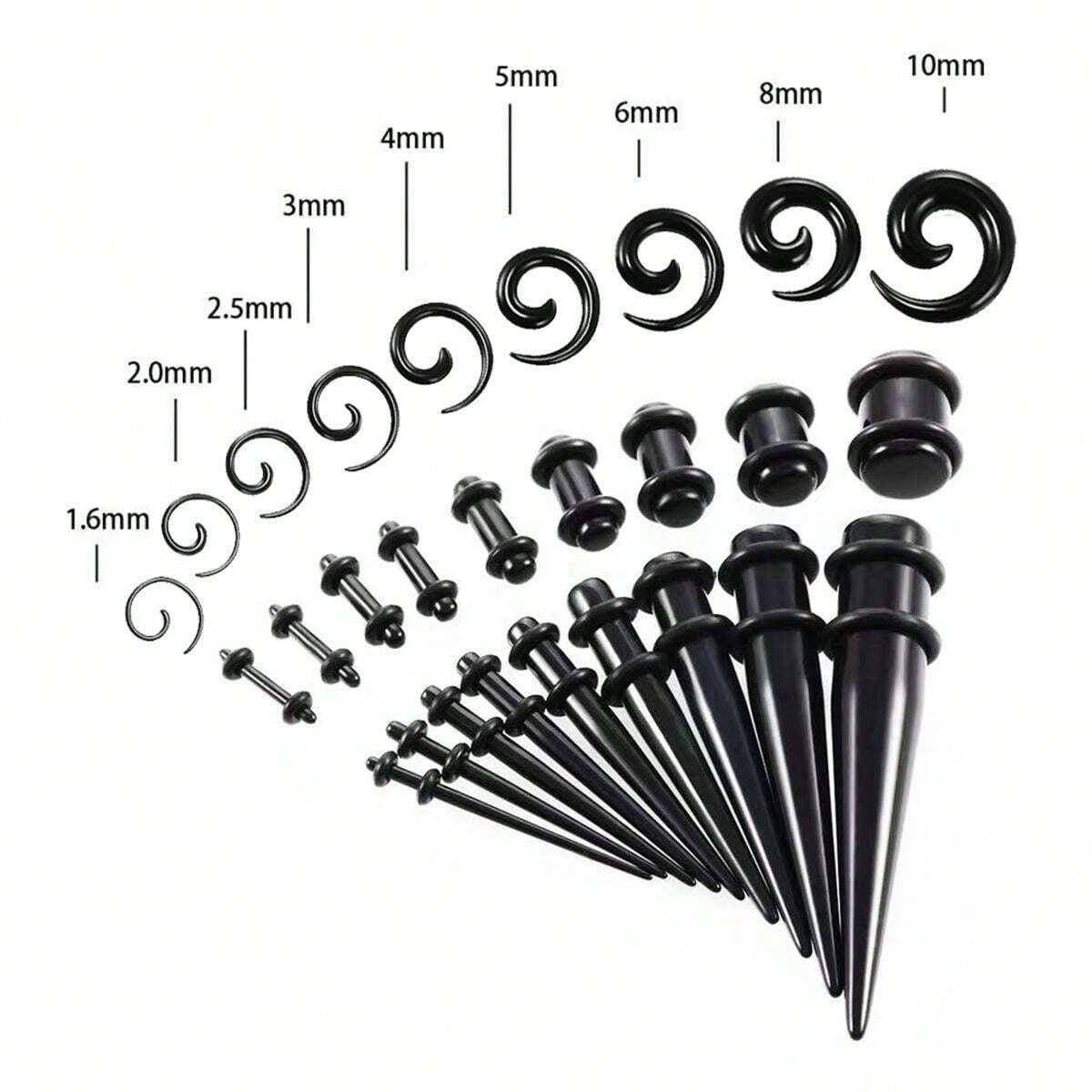 36pcs-54pcs 14G-00G Acrylic Ea - Body Jewelry Ear Plugs 리뷰 및 가격