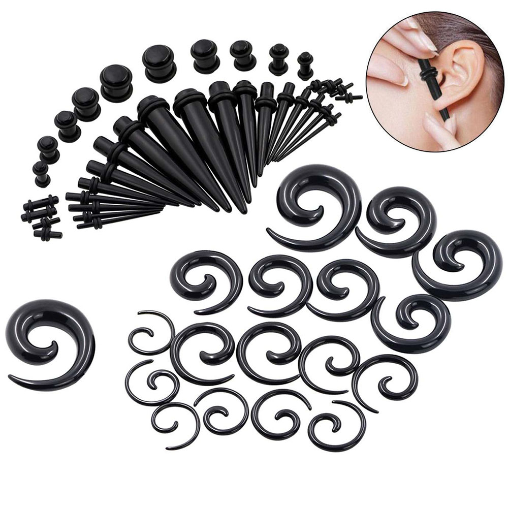 1 Set Ear Taper Kit Black Ear  - Body Jewelry Ear Plugs 리뷰 및 가격