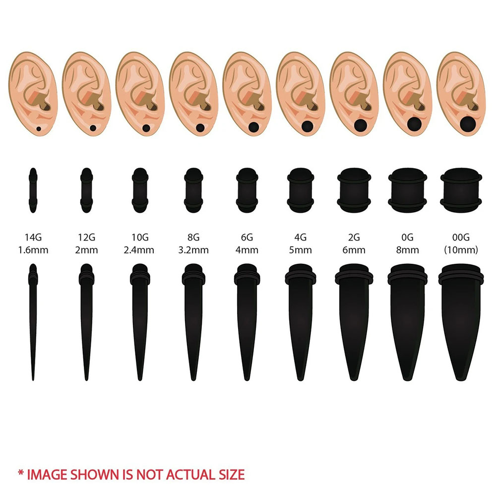 1 Set Ear Taper Kit Black Ear  - Body Jewelry Ear Plugs 리뷰 및 가격