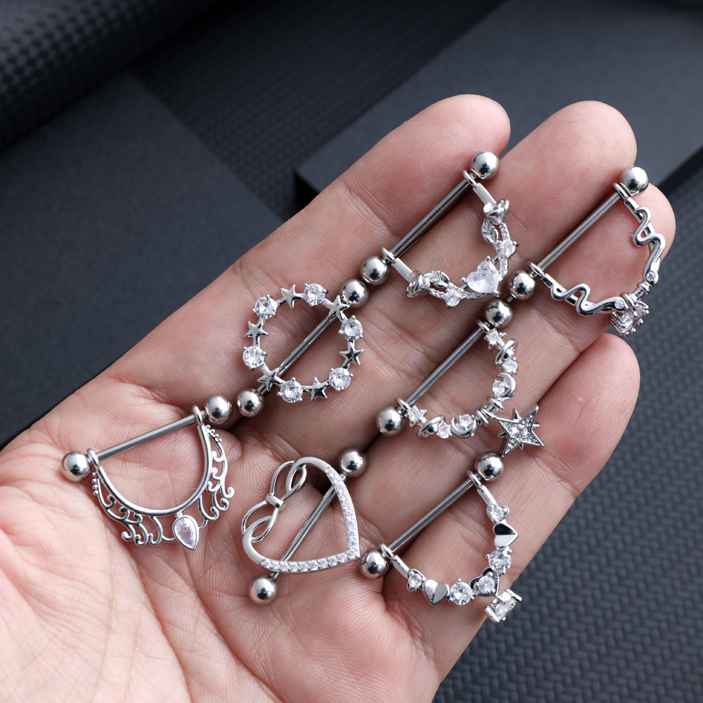 2pcs Mixed-style Lettering Flo - Body Jewelry Nipple Rings 리뷰 및 가격