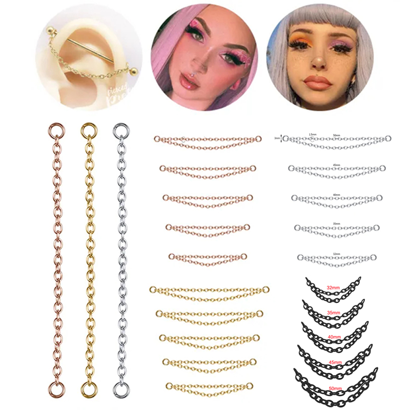 1PC Silver/Gold Color Nose Cha - Body Jewelry Industrial 리뷰 및 가격