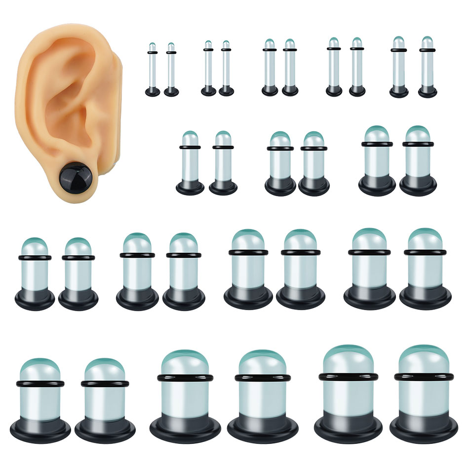 2pcs Glass Ear Gauges Stretchi - Body Jewelry Ear Plugs 리뷰 및 가격