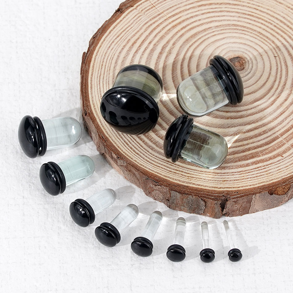2pcs Glass Ear Gauges Stretchi - Body Jewelry Ear Plugs 리뷰 및 가격