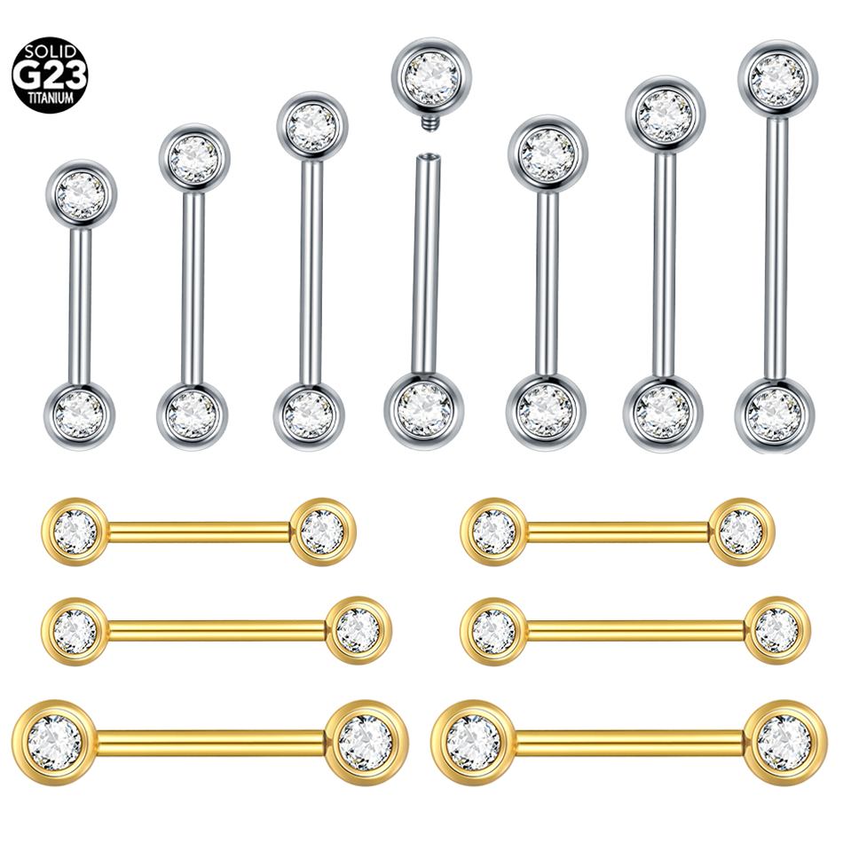 1/5pcs 6-20mm Titanium CZ Beze - Body Jewelry Nipple Rings 리뷰 및 가격