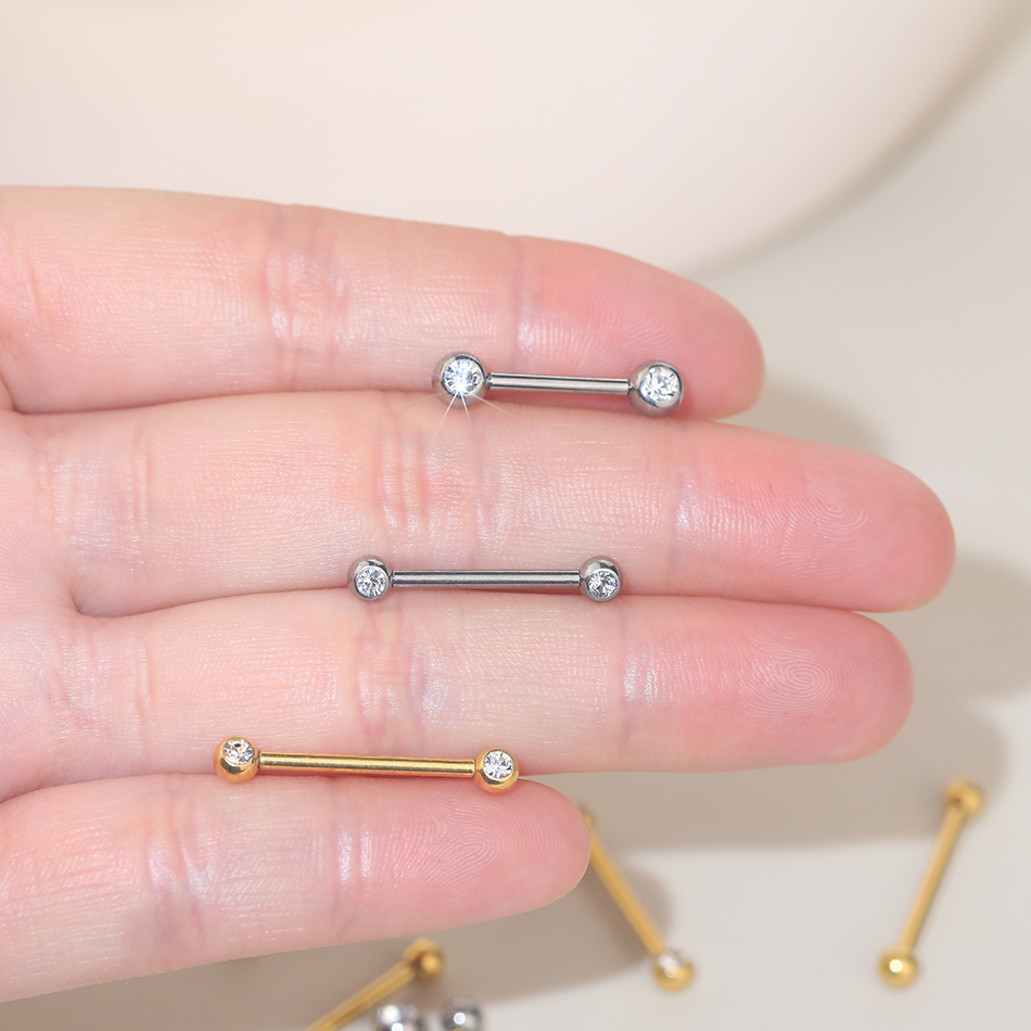 1/5pcs 6-20mm Titanium CZ Beze - Body Jewelry Nipple Rings 리뷰 및 가격