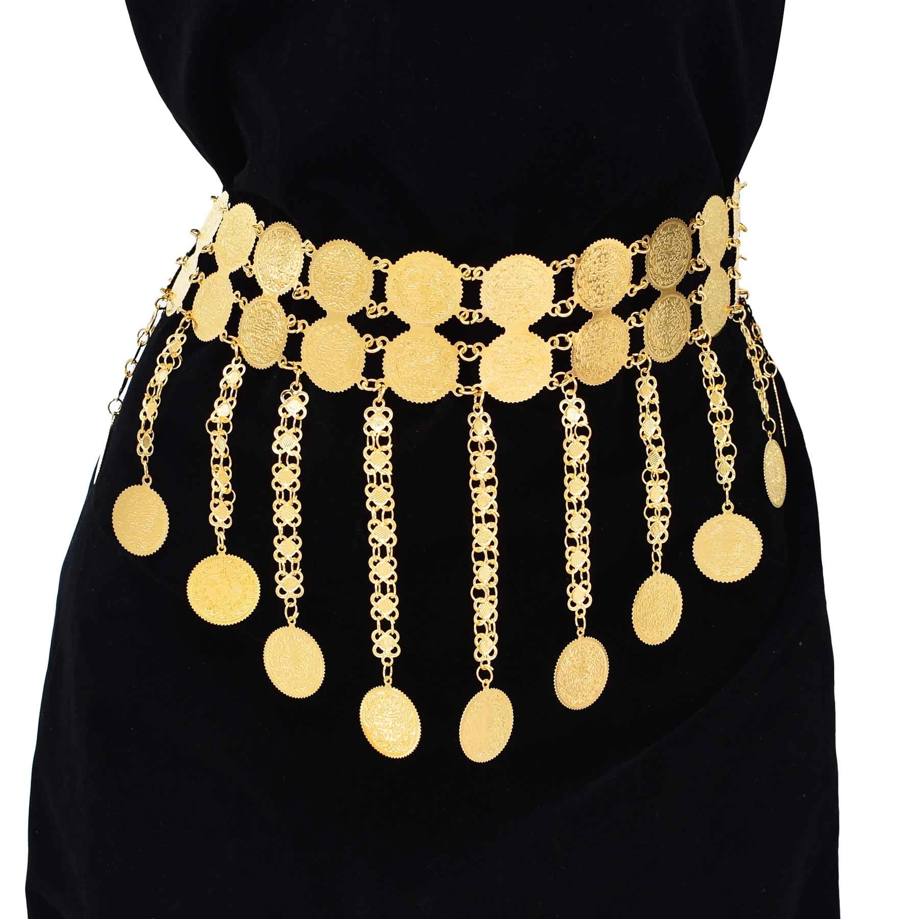 Golden Double Layer Coins Long - Body Jewelry Indian 리뷰 및 가격