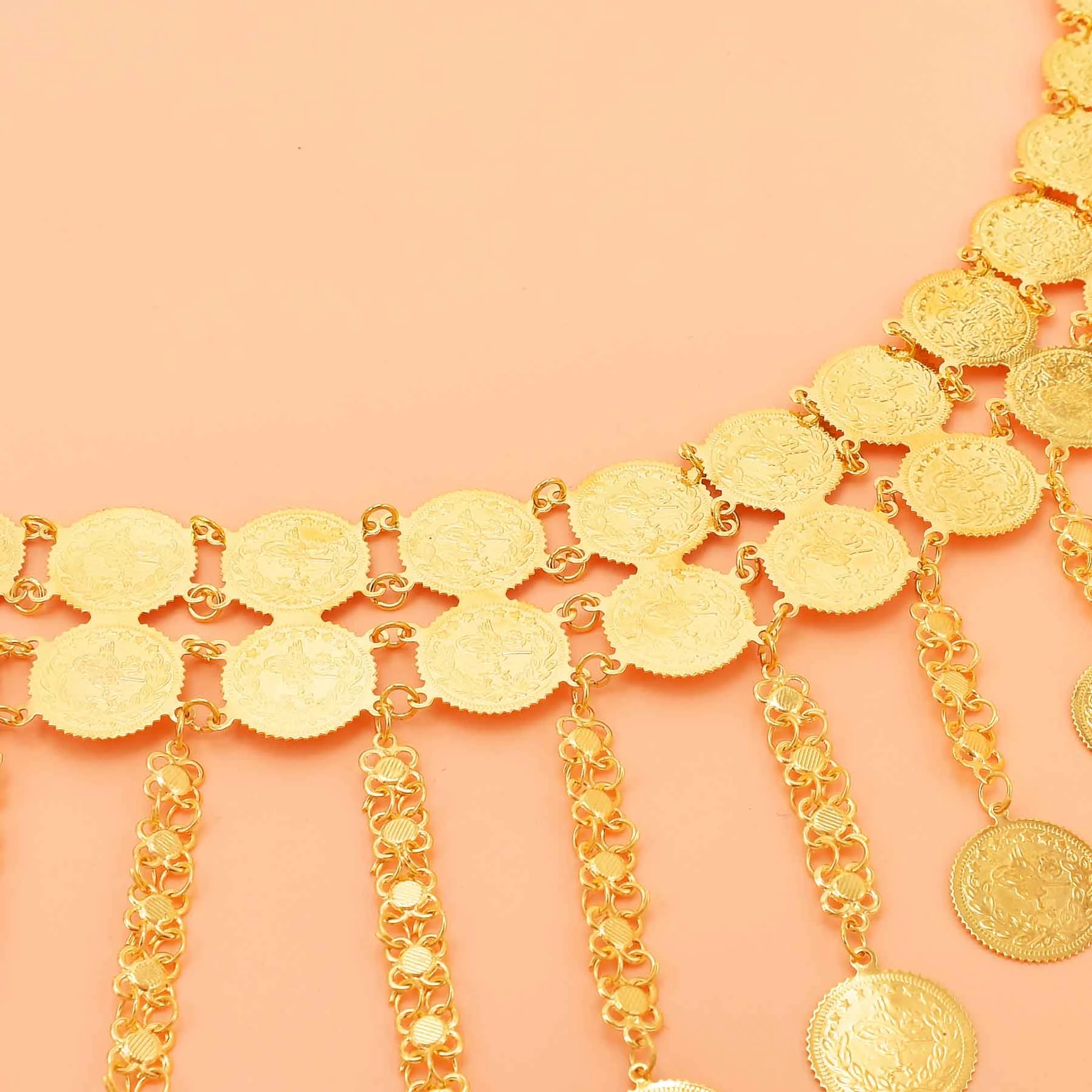 Golden Double Layer Coins Long - Body Jewelry Indian 리뷰 및 가격