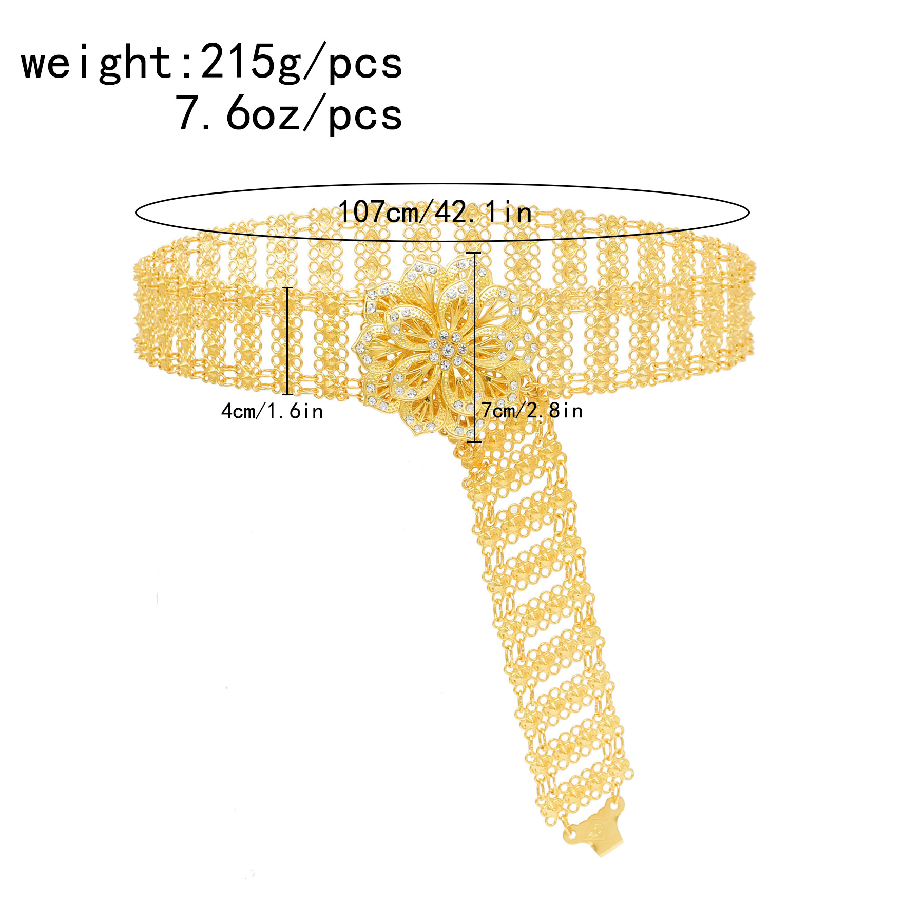 Golden Metal Big 3D Flower Cha - Body Jewelry Indian 리뷰 및 가격