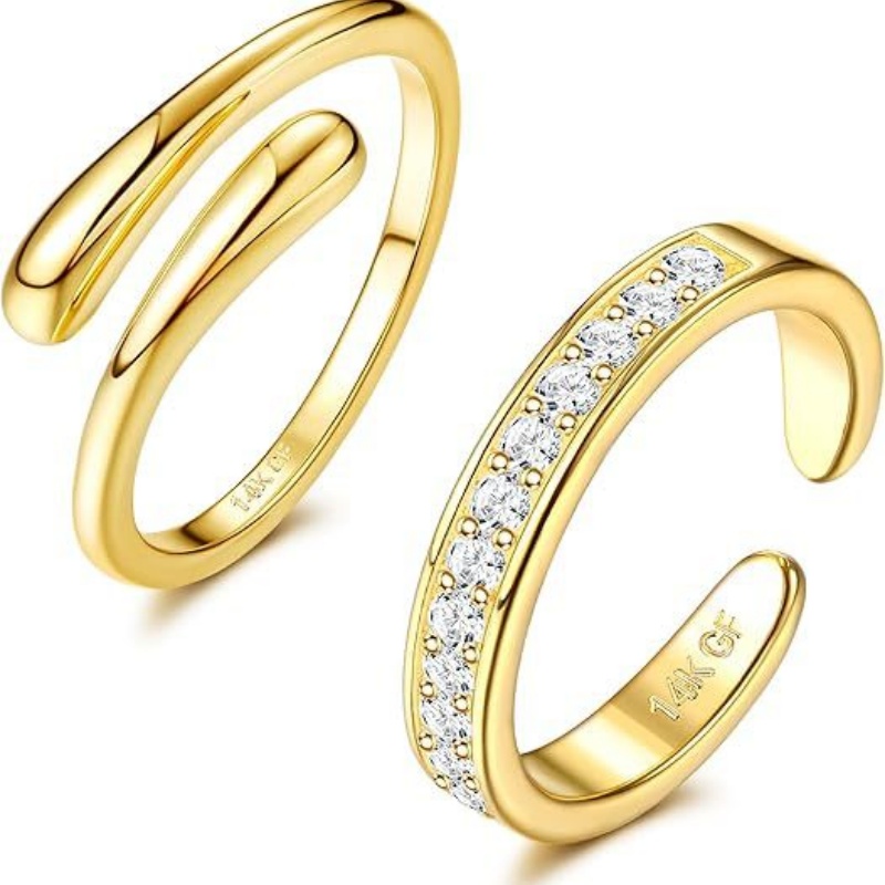 14K Gold-Plated Adjustable Zir - Body Jewelry Rings 리뷰 및 가격