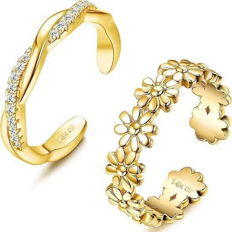 14K Gold-Plated Adjustable Zir - Body Jewelry Rings 리뷰 및 가격