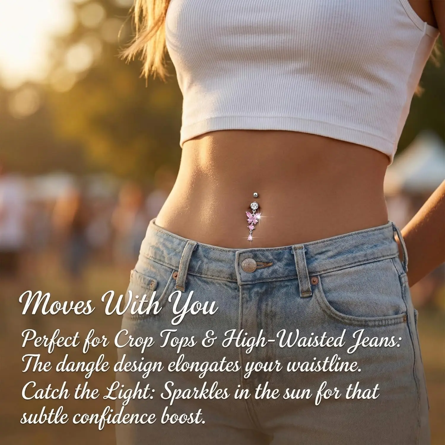Belly Button Ring Dangle Surgi - Body Jewelry Rings 리뷰 및 가격