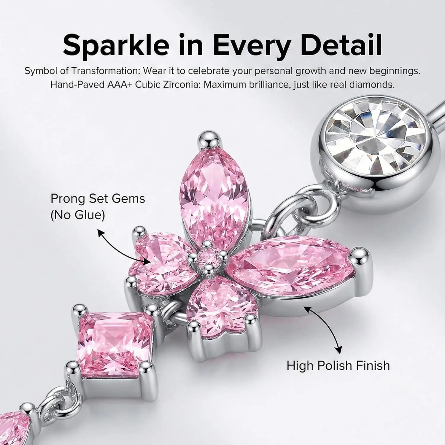 Belly Button Ring Dangle Surgi - Body Jewelry Rings 리뷰 및 가격