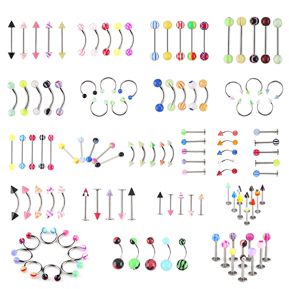110pcs Mixed Lip Eyebrow Belly - Body Jewelry Nipple Rings 리뷰 및 가격