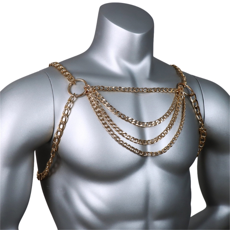 Men's Sexy Metal Body Chest Ch - Body Jewelry Chest 리뷰 및 가격