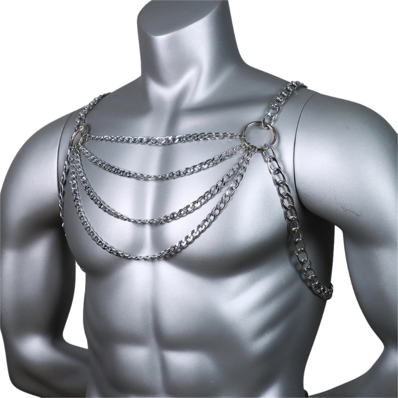 Men's Sexy Metal Body Chest Ch - Body Jewelry Chest 리뷰 및 가격