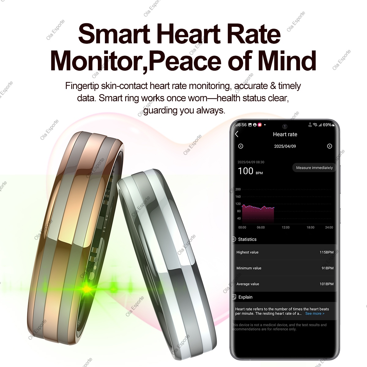 New Smart Ring Female Health T - Daith Heart Ring 리뷰 및 가격