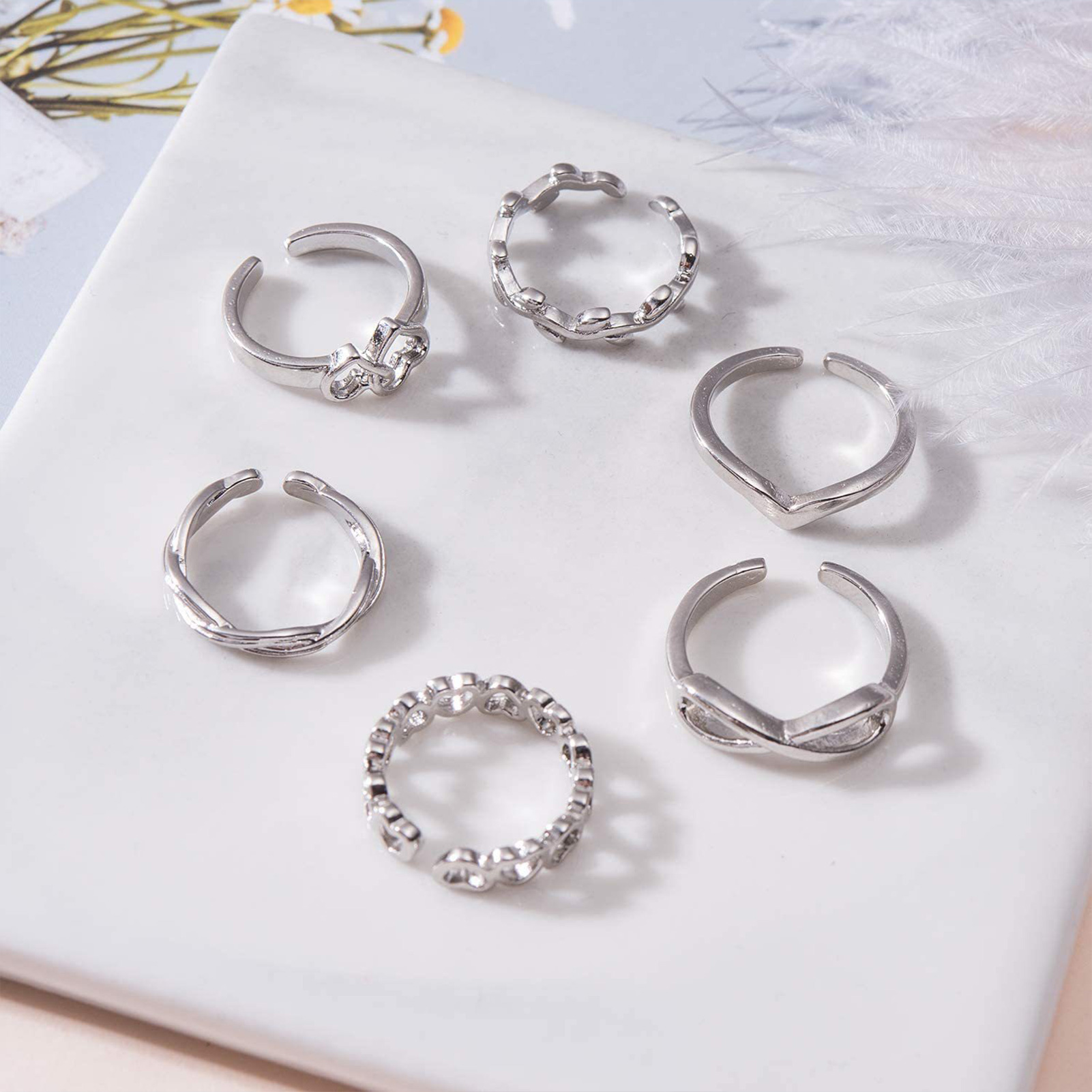 10/12Pcs Toe Rings for Women O - Body Jewelry Rings 리뷰 및 가격