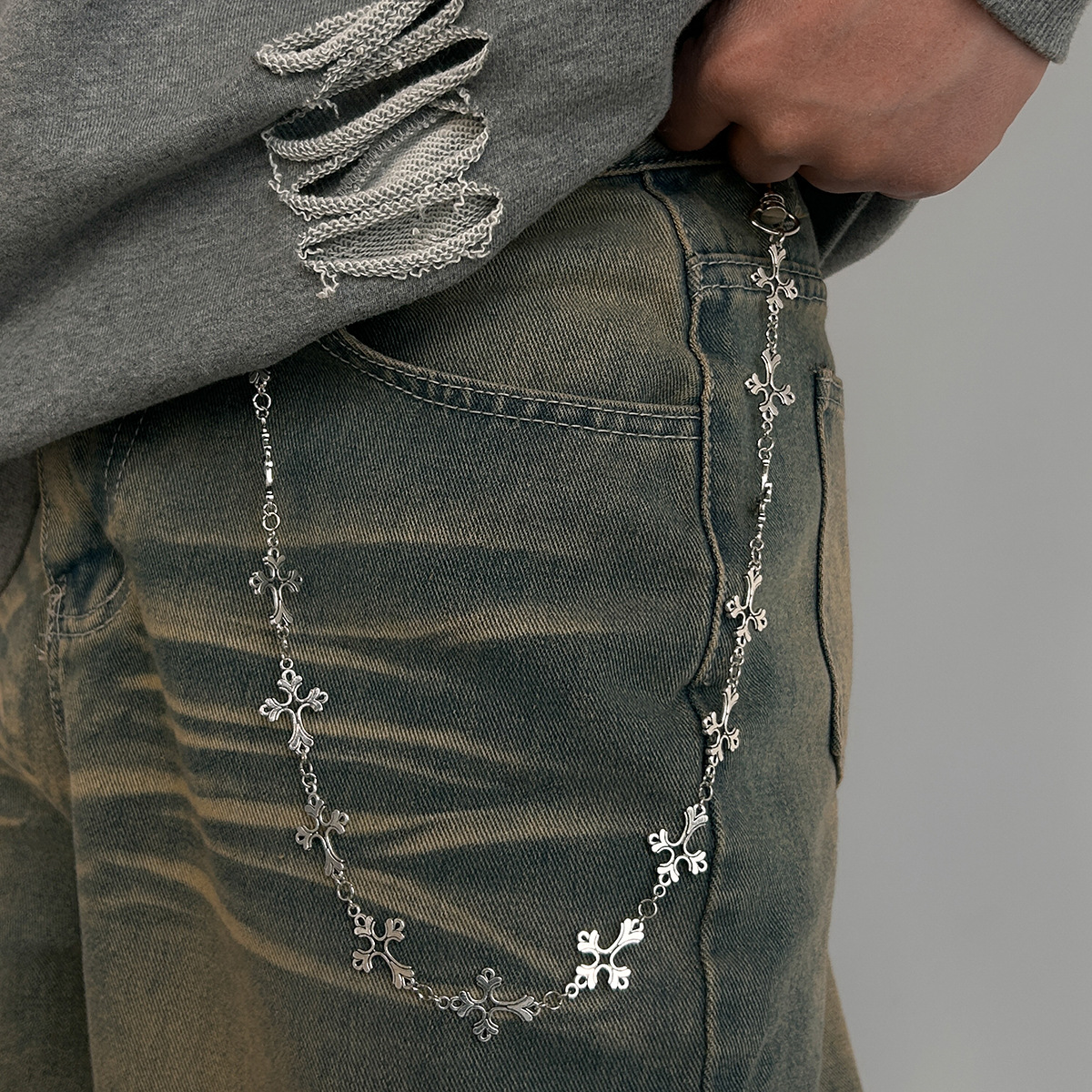 European metal chain jeans cha - Body Jewelry High End 리뷰 및 가격