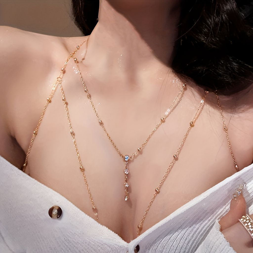 Vintage Silver Color Beaded Cr - Body Jewelry Chest 리뷰 및 가격