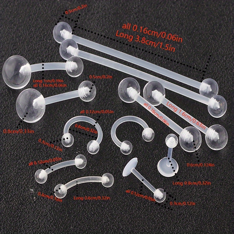 2pcs/12pcs Clear Retainers Pie - Body Jewelry Industrial 리뷰 및 가격