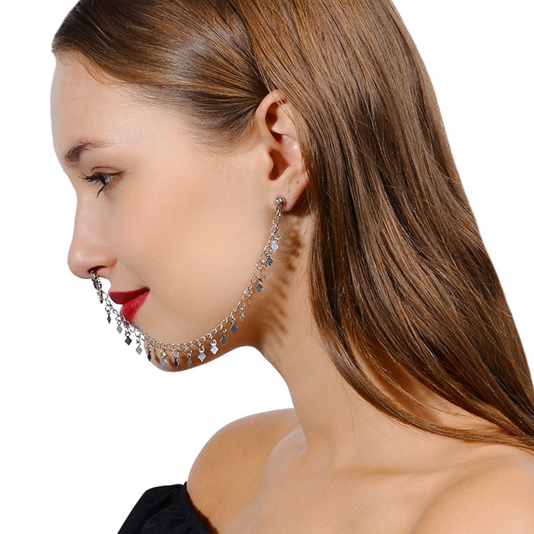 Nose Ring Chain, Hanging Disc  - Body Jewelry Indian 리뷰 및 가격