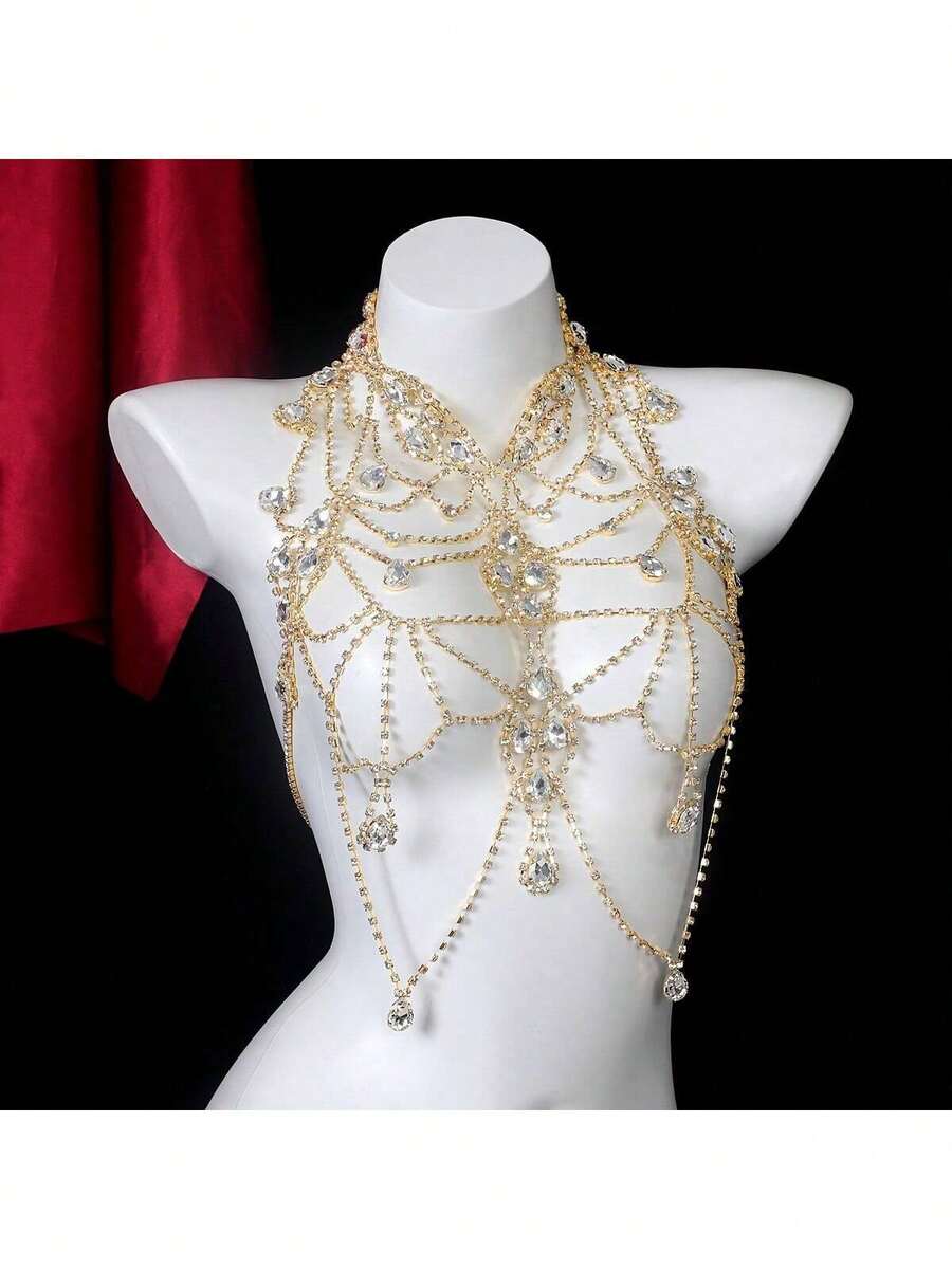 Rhinestone Body Chain Bra Neck - Body Jewelry 리뷰 및 가격