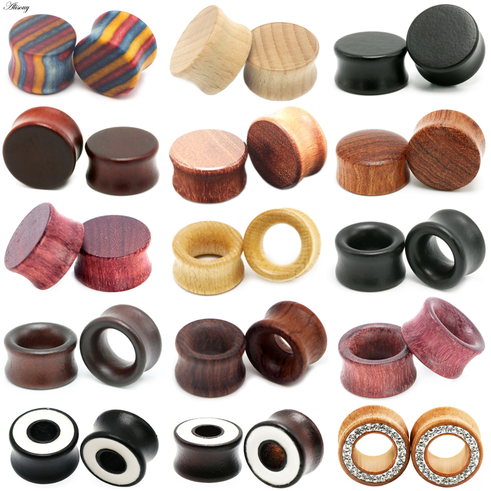 1PC Fashion Ear Plugs Wood Fle - Body Jewelry Ear Plugs 리뷰 및 가격