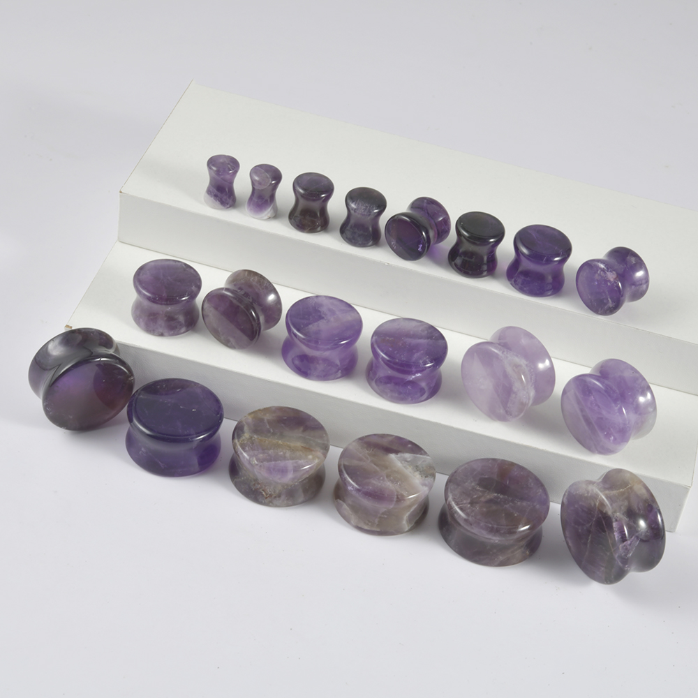 2PCS Natural Stone Double Flar - Body Jewelry Ear Plugs 리뷰 및 가격