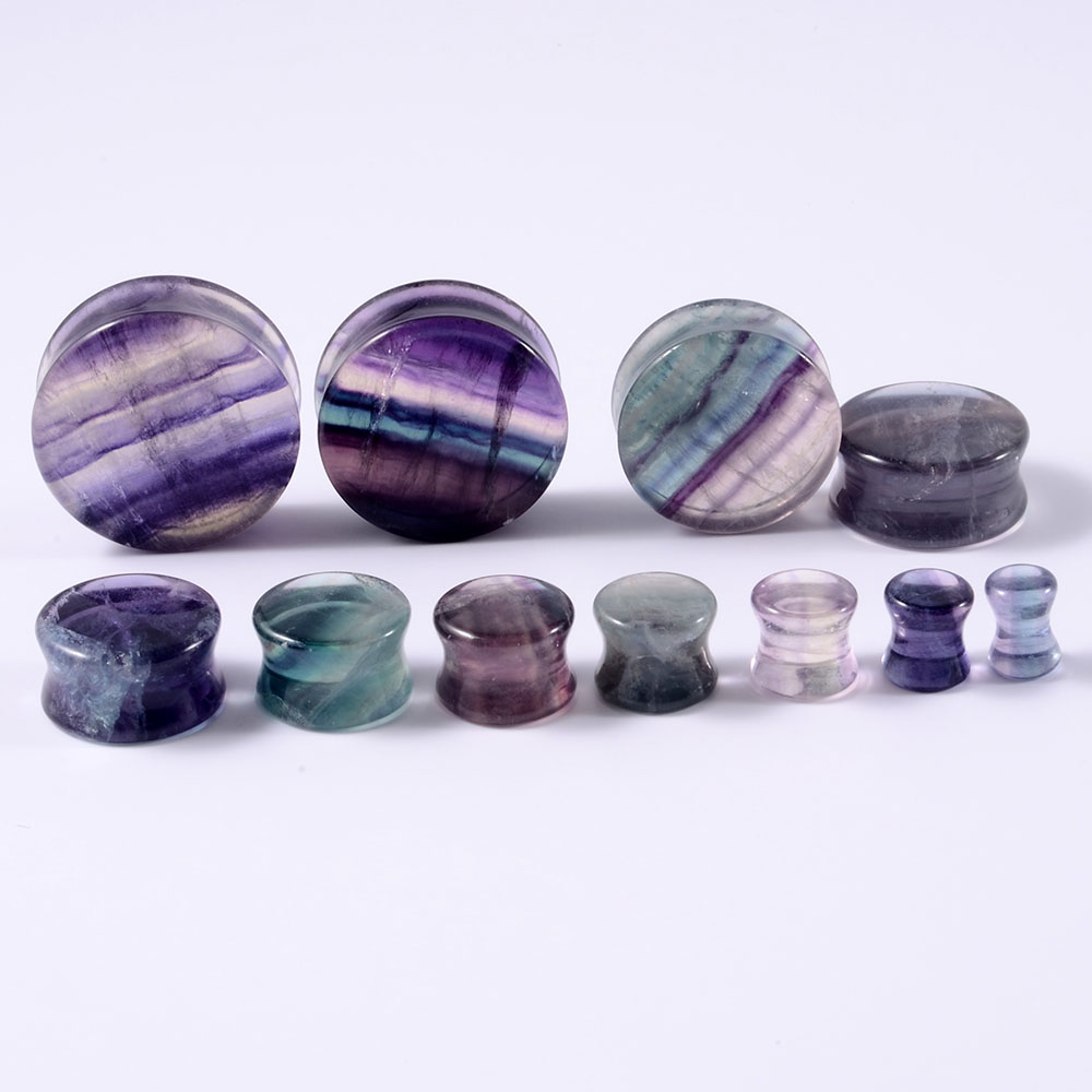 2PCS Natural Stone Double Flar - Body Jewelry Ear Plugs 리뷰 및 가격